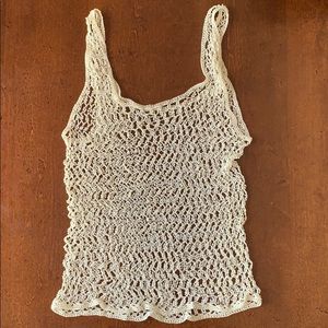 Beaded white tank top